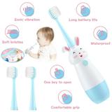OUSITAID Kids Sonic Electric Toothbrush Battery Powered Cartoon Soft Toothbrush with 3 Replaceable Brush Head for Children Toddlers for Boys&Girls Age 3-12-Deep Clean for Kids