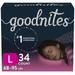 Goodnites Girls Nighttime Bedwetting Underwear L (68-95 lb.) 34 Ct