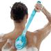 Silicone Bath Body Brush Ultra-Soft BPA-Free Shower Back Scrubber with Long Handle for Women - Blue