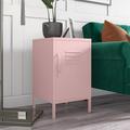 Novogratz Cache Metal Locker Style Livingroom End Table Bashful Pink