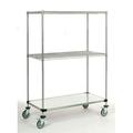 24 Deep x 30 Wide x 69 High 1200 lb Capacity Mobile Unit with 2 Wire Shelves and 1 Solid Shelf