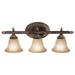 Woodbridge Lighting Worthington 3-light Resin Bathroom Light in Bark/Beige