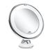 Make-Up Mirror 10X Magnification Led Illuminated Make-Up Mirror 360 Â° Swiveling with Integrated Suction Cup Shaving Mirror Wall Mirror Magnifying Mirror Battery Operated