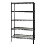 Quantum Storage WR54-2436BK-5 5-Shelf Black Wire Shelving Unit 24 x 36 x 54 in.