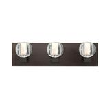 3WF-BOCABB-LED-BR-Besa Lighting-Boca 3 - Three Light Bath Vanity-Bronze Finish-Clear Bubble Glass Color-LED Lamping Type