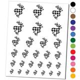 Plaid Deer Buck Buffalo Print Water Resistant Temporary Tattoo Set Fake Body Art Collection - Light Blue