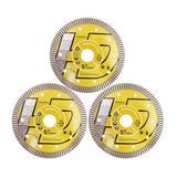 Super-thin Diamond Blade 3PCS 5 Inch /125MM with 7/8 Arbor Dry or Wet Turbo Cutting Disc for General Purpose Porcelain Tile Ceramic Granite Marble Hard Material Masonry Concrete