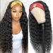 Beauhair Glueless Deep Wave Wigs Human Hair with Headbands No Lace Front Wigs for Black Women Virgin Hair Deep Wave Headband Wigs Human Hair Wig 180 Density 24 inch Natural Color