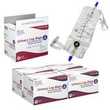 Dynarex Urinary Leg Bag For Use with a Catheter has a Non-Drip Closure and Anti-Reflux Valve Includes Easy-to-Use Straps 1000 ml/20 oz capacity Medium White 1 Case of 48 Bags