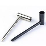 Metal Truss Rod Box Electric Guitar Wrench Truss Tool With Screwdriver(black+silver)(2pcs)