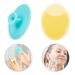 4 Pack Face Scrubber Soft Silicone Facial Cleansing Brush Face Exfoliator Blackhead Acne Pore Pad Cradle Cap Face Wash Brush for Deep Cleaning Skin Care Blue2 + Yellow2