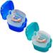 2 Pack Colors Denture Bath Case Cup Box Holder Storage Soak Container with Strainer Basket for Travel Cleaning (Light Blue and Blue) - 2 Pack Green Blue