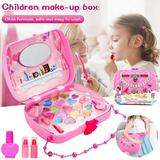 SUTENG Kids Makeup Set Pretend Makeup Dress Up Play Vanity Kit Safety Tested Washable Realistic Makeup Toys Cosmetic Set Princess Make Up Kit with a Carrying Case Gift for Girls