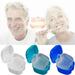 Yirtree Denture Bath Case Cup Box Holder Storage Soak Container with Strainer Basket Cleaning Dental False Teeth Mesh Organizer Container for Travel Cleaning (Light Blue and Blue)