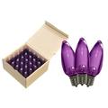 Queens of Christmas C9-DIM-RETRO-PU-S-25 C9 Dimmable Smooth LED Retrofit Bulbs Purple - Pack of 25