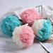 Happon Bath Sponge Shower Loofahs Soft Net Body Scrubber Sponge Ball Mesh Pouf Bath Loofah Sponge Body Wash Puff Pack of 4 ( Pink + Blue + Pink & White + Blue & White )