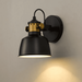 1-Light Black Vanity Light Fixture Industrial Over Mirror Wall Sconce with Black Metal Shade Bathroom Wall Light Fixture