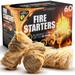 Fire Starter - Natural Pine Fire Starters for Fireplace Campfires Grill Wood & Pellet Stove Chimney Fire Pit BBQ Smoker - 60 Pack w/10 Min Burning Time - All Weather & Odorless Firestarter