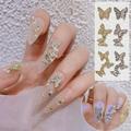 Manicure Decor Butterfly Exquisite Elegant Cubic Zirconia Eye-catching Nail Butterfly Stud Nail Beauty Accessory