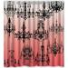 MOHome Chandelier Pattern Shower Curtain Waterproof Polyester Fabric Shower Curtain Size 66x72 inches
