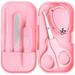 Baby Nail Kit 5-in-1 Baby Nail Care Set Baby Nail Care Tool Baby Manicure Set Includes Nail Clippers Scissor Earpick Nail File and Tweezer for Newborn Infant Toddler(Pink)