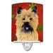 Cairn Terrier Red and Green Snowflakes Holiday Christmas Ceramic Night Light