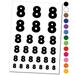 Number 8 Eight Fun Bold Font Water Resistant Temporary Tattoo Set Fake Body Art Collection - Black