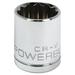 Powerbuilt 1/2 Inch Drive x 23 MM 12 Point Shallow Socket - 642021