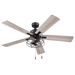 Prominence Home Marshall 52 Black Industrial Ceiling Fan with 5 Blades Cage Light Kit Pull Chains & Reverse Airflow