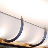 20 Smooth Bright White Shade Hides Hollywood Lights for 2-3 Bulb Bath Light Fixture (Gold Brackets)