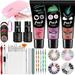 46pcs/set Nail Art Extension Kit Nail Gel Starter Kit Poly Nail Gel Set Nail Brush Set 3 Colors Poly Nail Gel Kit Nail Painting Manicure Set SET C