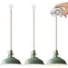 FSLiving Iron H-Type Track Pendant Lighting with Cord Total Length 2FT Customizable Macaron Green Shade Smart Group Control with Stepless Dimming for Living Room-3 Lights