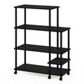 Furinno 35.2 W x 15.6 D x 46.1 H 5-Shelf Freestanding Shelves Americano and Black