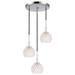 Woodbridge Lighting Elise 3-Light Clear Crystal Ball Glass Pendant in Chrome