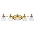 5 Light Bathroom Light Fixture in Traditional-Glam Style 37 inches Wide By 8.25 inches High-Burnished Brass Finish Bailey Street Home 81-Bel-2999337