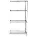 4-Shelf Stainless Steel Wire Shelving Add-On Unit - 12 x 72 x 63 in.