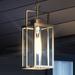 Luxury Lux Industrial Outdoor Pendant 22 H x 9 W with Industrial Chic Style Elements Urban Loft Design Antique Brass Finish and Clear Glass Enclosure UEX1038