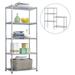 5-Shelf Metal Shelving Unit Upgraded 5-Shelf Silver Wire Storage Shelves Changeable Metal Utility Shelves Storage Rack Durable Kitchen Shelving Unit for Garage Bedroom Bathroom 21 x11 x 59 L6491