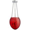 Three Light Wall Sconce 11 inches Wide By 11.75 inches High-Chrome Finish-Red Etched Glass Color Bailey Street Home 182-Bel-1907747