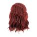 Dengmore Women s Short Curly Hair Shoulder Length Medium Long Hair Wine Red Wig