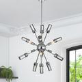 Warehouse of Tiffany Jimnu Chrome 25-inch Sputnik Style Chandelier with Seeded Glass Tipped Batons