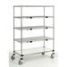 21 Deep x 60 Wide x 92 High 1200 lb Capacity Mobile Unit with 4 Wire Shelves and 1 Solid Shelf