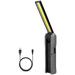 Usb Work Light Cob Led Workshop Light Rechargeable Flashlight Folding Torch Portable Inspection Light With Magnetic Base And Swivel Hook And 4 Modes For Garage Mechanic