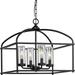 Swansea Collection Four-Light 18 Matte Black Transitional Outdoor Chandelier with Clear Glass Shades