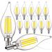 Luxrite 5W E12 Vintage Candelabra LED Dimmable Light Bulbs 60W Equivalent 4000K Cool White 550 Lumens Flame Tip 12-Pack