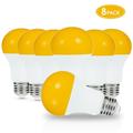 LOHAS Amber Yellow LED Bug Light Bulb Outdoor Porch Lights A19 Dusk to Dawn Bug Light 40Watt E26 Auto On/Off Bulb 500LM 4/8/12 Pack