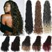 Benehair Goddess Locs Crochet Braids Curly Wavy Faux Locs Hair Extensions with Curly Ends Pre Looped Locs Synthetic for Women 20 Dark Black&Bleach Blonde