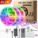 LED Strip Lights 49.2ft/15M RGB LED Light Strip Waterproof Tape Lights Color Changing LED Rope Lights with Remote Flexible Strip Lights for Bedroom Home Outdoor Party Holiday Decoration