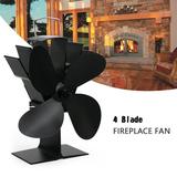 Motor Genic 4 Blades Heat Powered Stove Fan Wood Log Burner Fireplace Fuel Saving Eco