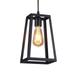 Wideskall 6 Industrial Metal Iron Frame Square Lantern Mini Hanging Pendant Light 1-Bulb Lighting Fixture Matte Black Finish UL Certificated